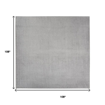 9' Gray Square Indoor Outdoor Area Rug