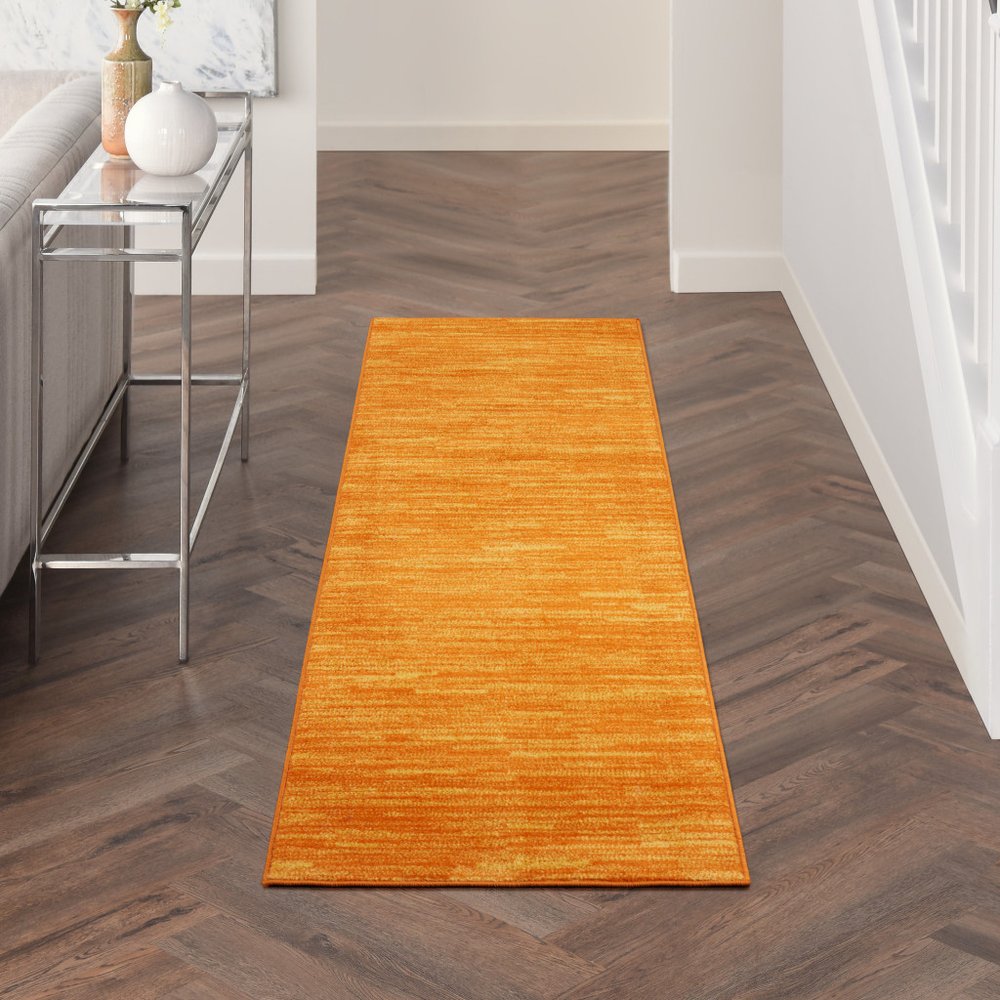10' Orange Indoor Outdoor Runner Rug