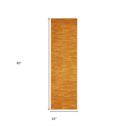 8' Orange Indoor Outdoor Runner Rug