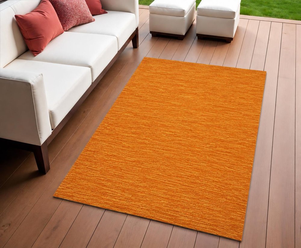 4' X 6' Orange Indoor Outdoor Area Rug
