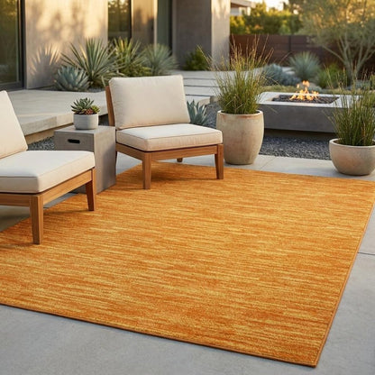5' X 7' Orange Indoor Outdoor Area Rug