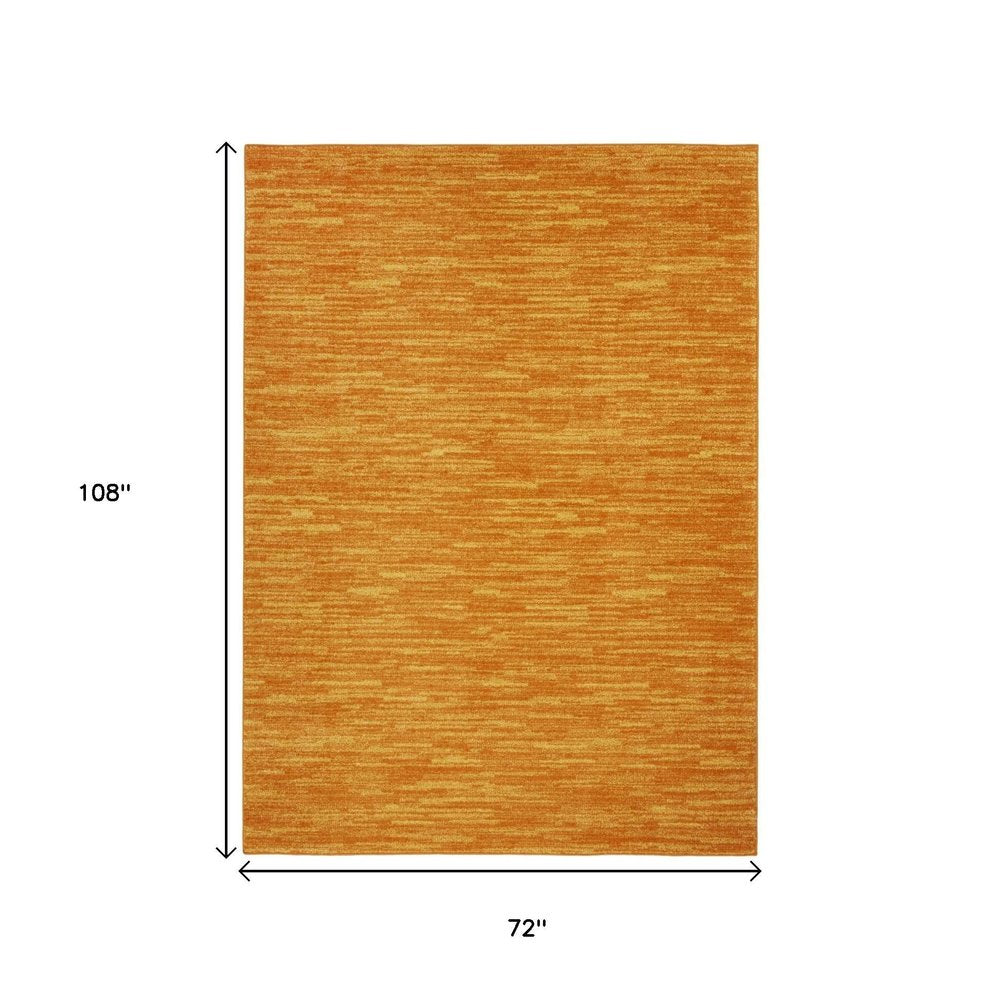 6' X 9' Orange Indoor Outdoor Area Rug