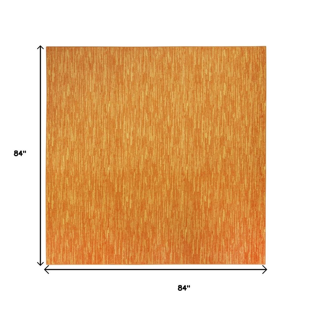 7' Orange Square Indoor Outdoor Area Rug