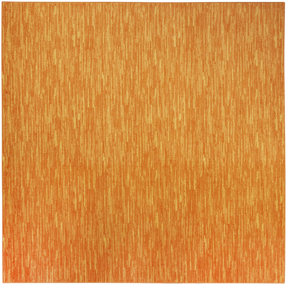 7' Orange Square Indoor Outdoor Area Rug