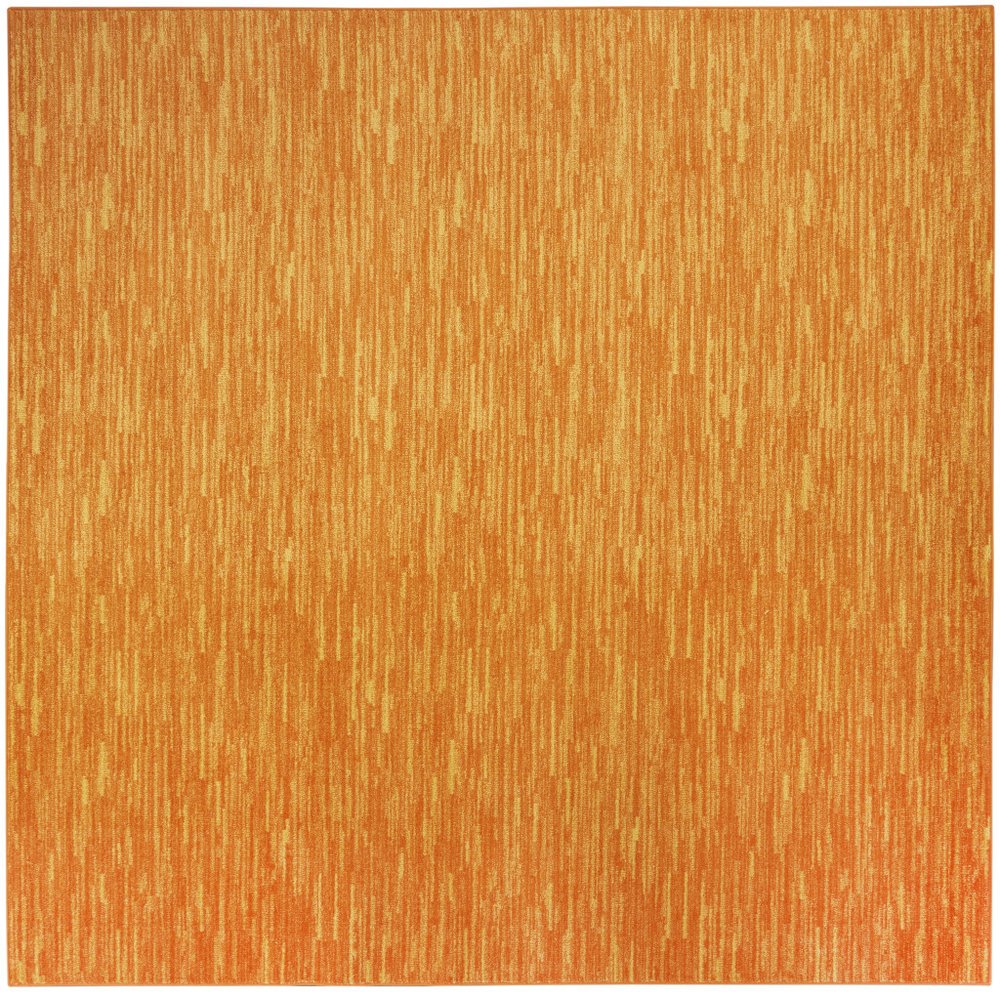 7' Orange Square Indoor Outdoor Area Rug