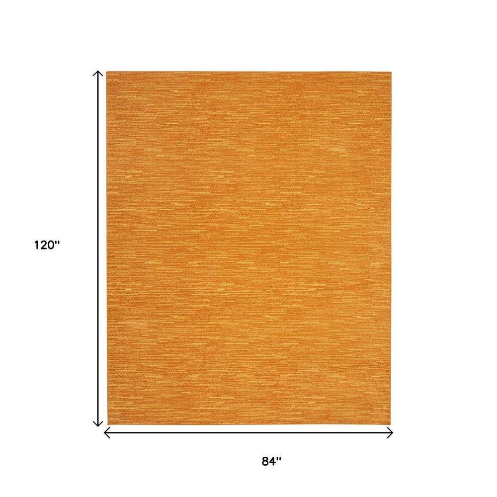 7' X 10' Orange Indoor Outdoor Area Rug
