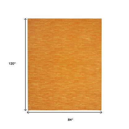 7' X 10' Orange Indoor Outdoor Area Rug