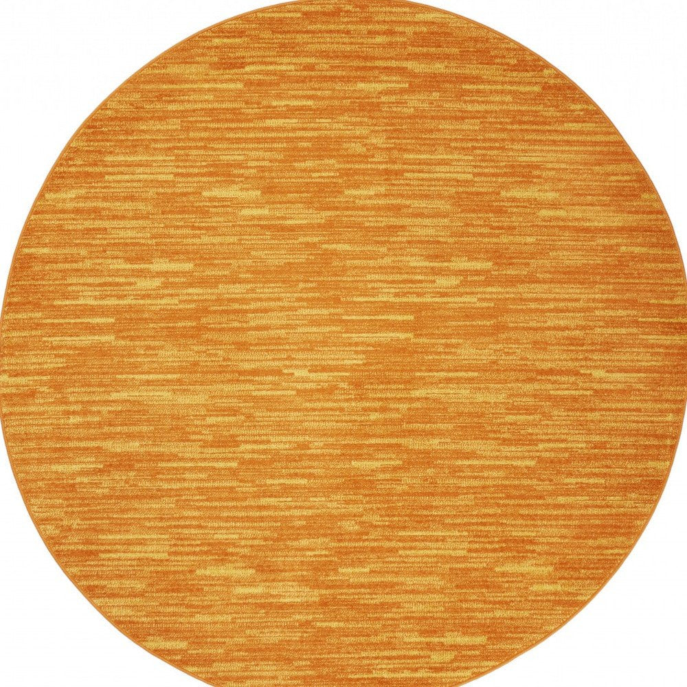 8' X 8' Orange Round Indoor Outdoor Area Rug