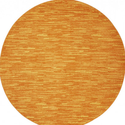 8' X 8' Orange Round Indoor Outdoor Area Rug