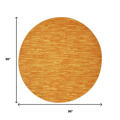 8' X 8' Orange Round Indoor Outdoor Area Rug