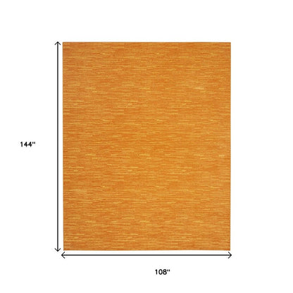9' X 12' Orange Indoor Outdoor Area Rug