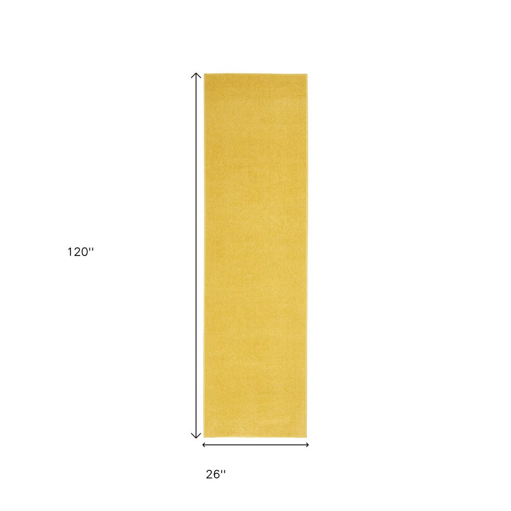 10' Yellow Indoor Outdoor Runner Rug