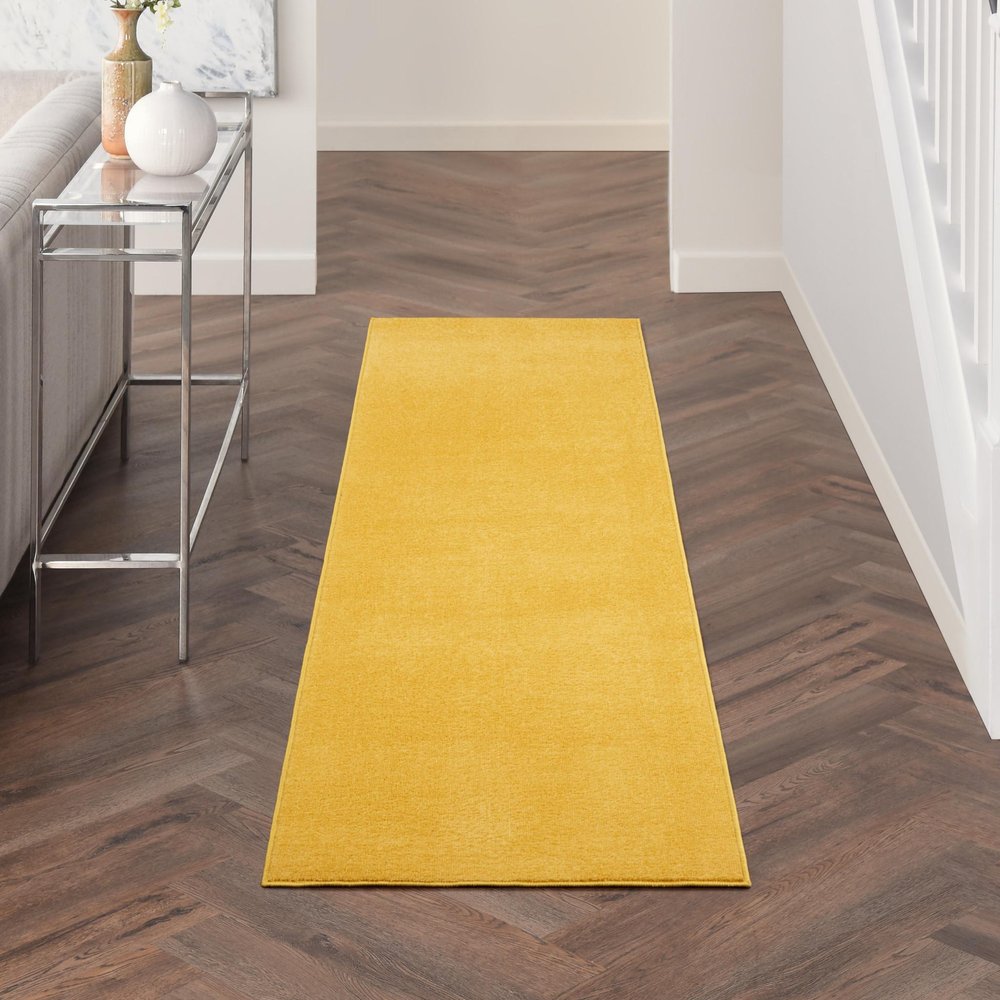 10' Yellow Indoor Outdoor Runner Rug