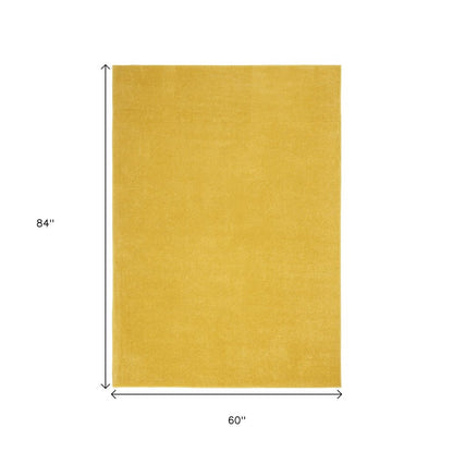 5' X 7' Yellow Indoor Outdoor Area Rug