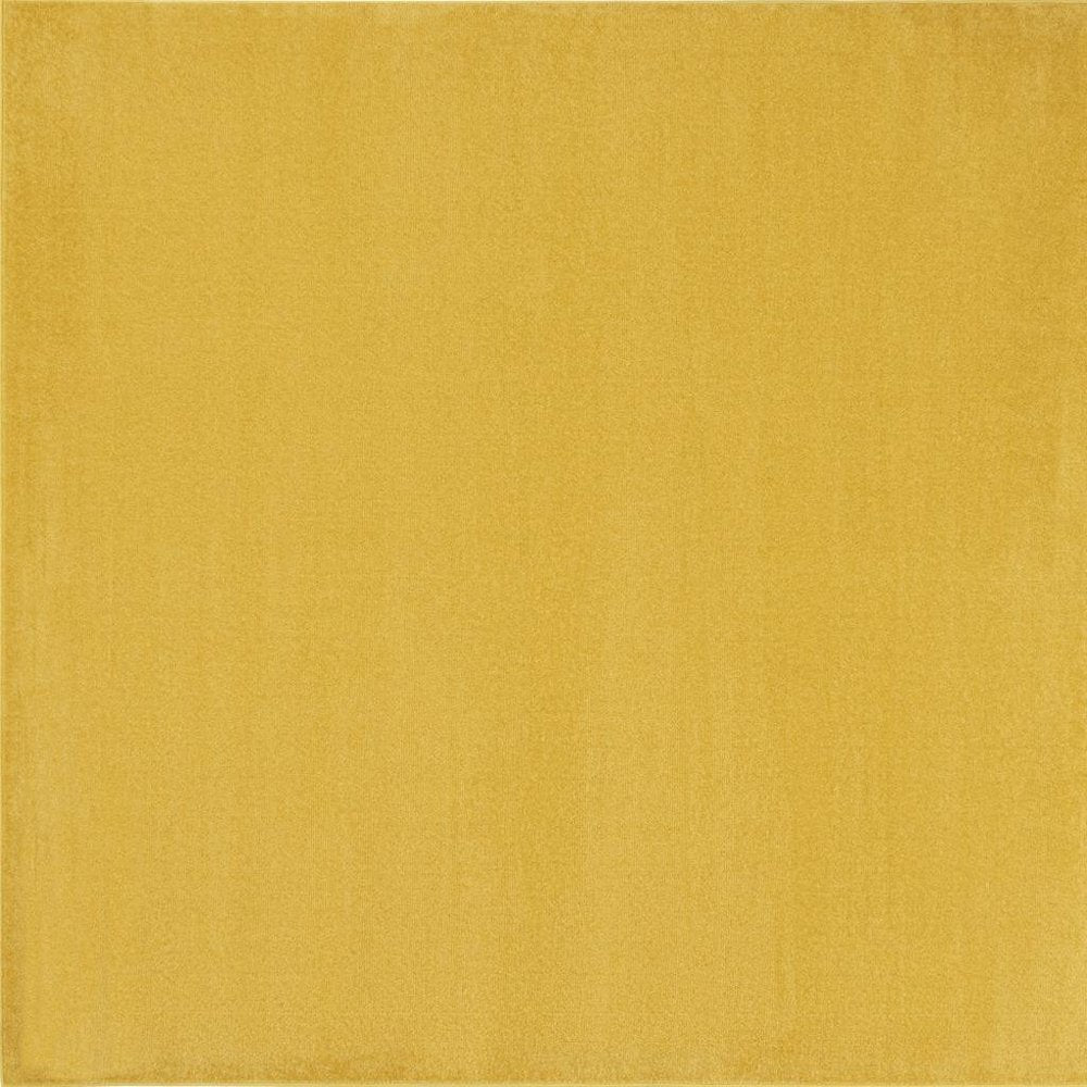 7' Yellow Square Indoor Outdoor Area Rug