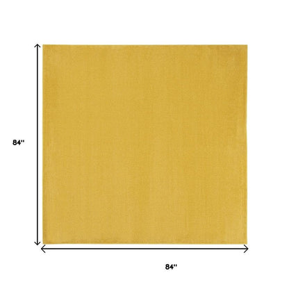 7' Yellow Square Indoor Outdoor Area Rug