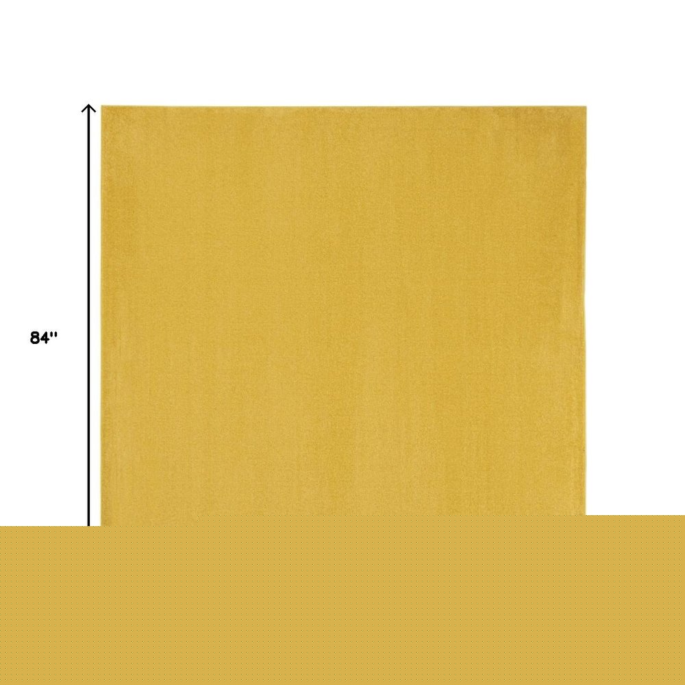 7' Yellow Square Indoor Outdoor Area Rug