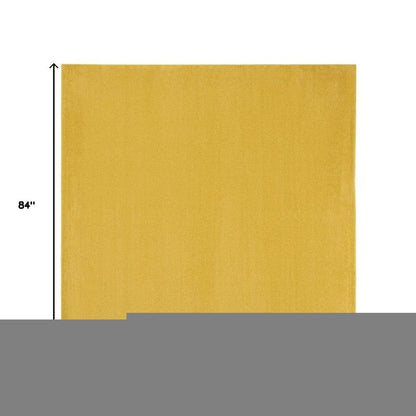7' Yellow Square Indoor Outdoor Area Rug