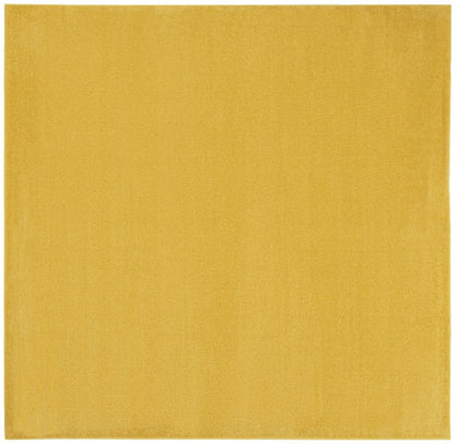7' Yellow Square Indoor Outdoor Area Rug