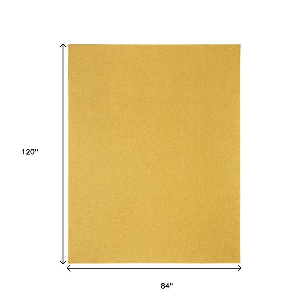 7' X 10' Yellow Indoor Outdoor Area Rug