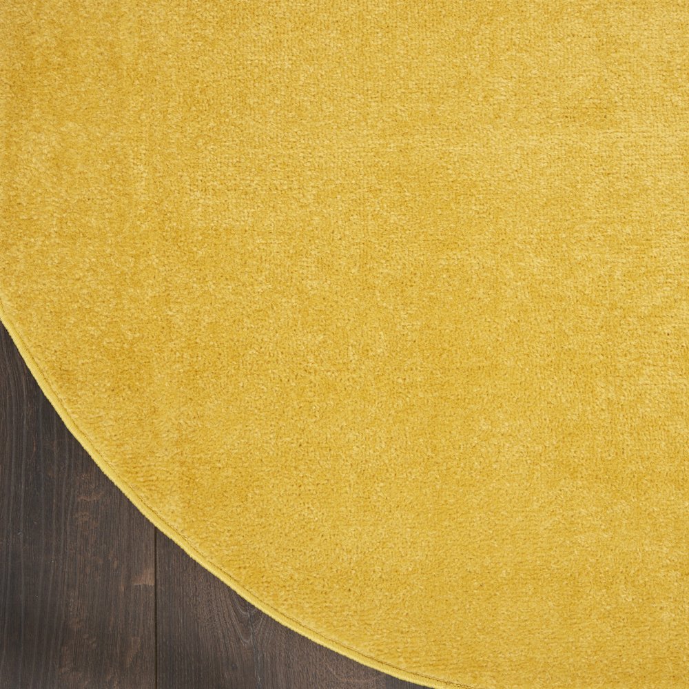 8' X 8' Yellow Round Indoor Outdoor Area Rug