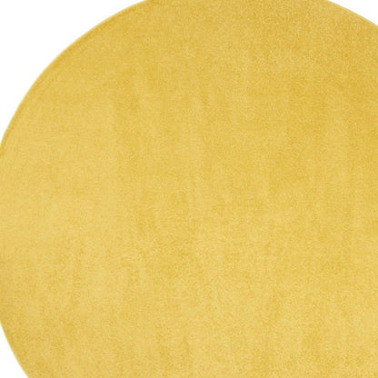 8' X 8' Yellow Round Indoor Outdoor Area Rug