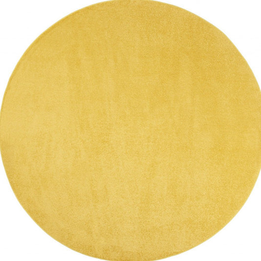 8' X 8' Yellow Round Indoor Outdoor Area Rug