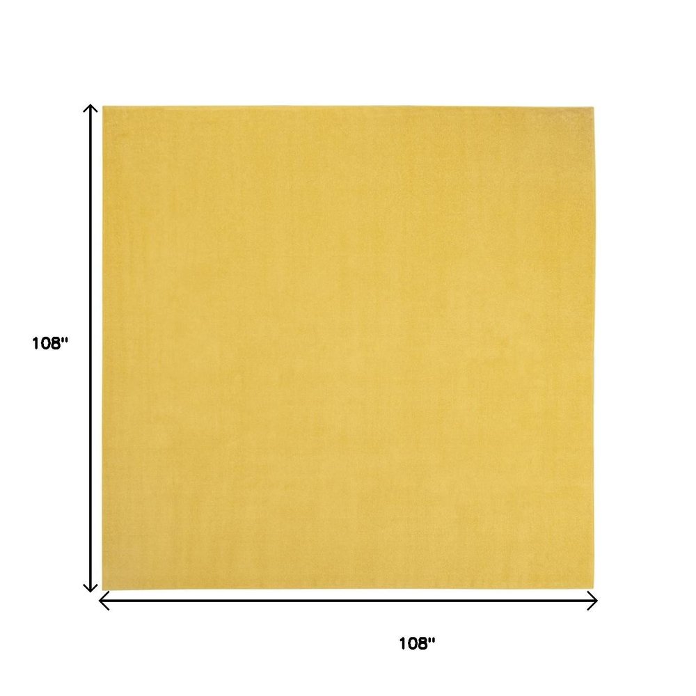 9' Yellow Square Indoor Outdoor Area Rug