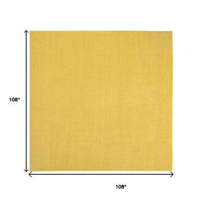 9' Yellow Square Indoor Outdoor Area Rug