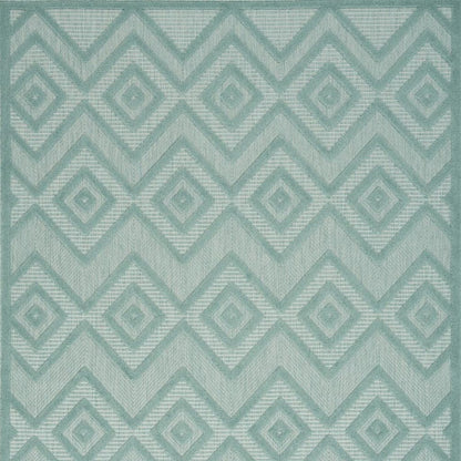 5' X 7' Aqua Indoor Outdoor Area Rug