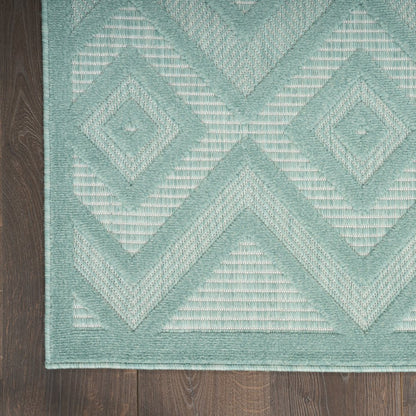 5' X 7' Aqua Indoor Outdoor Area Rug