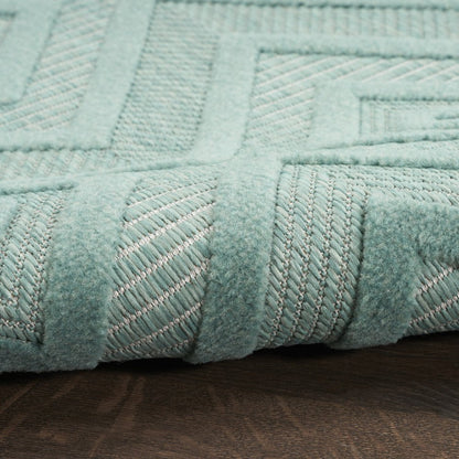 5' X 7' Aqua Indoor Outdoor Area Rug