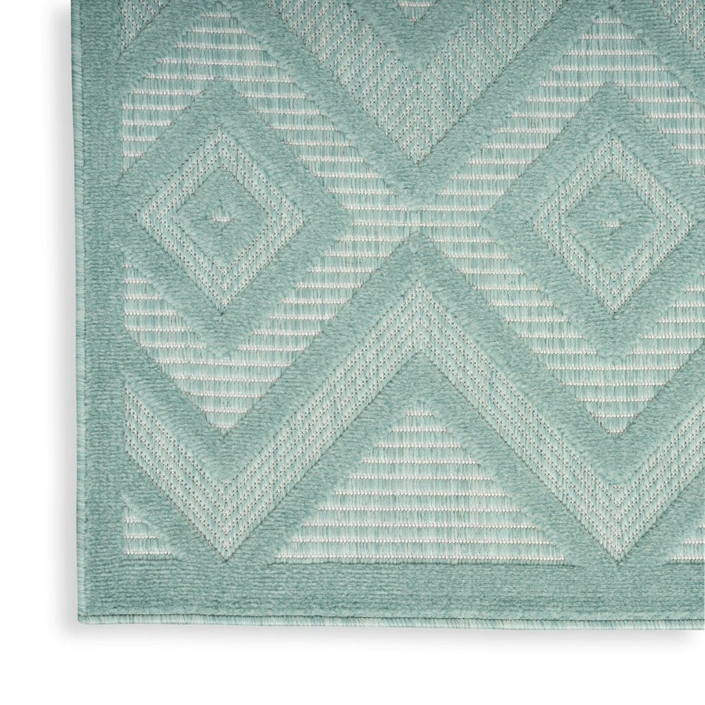 5' X 7' Aqua Indoor Outdoor Area Rug