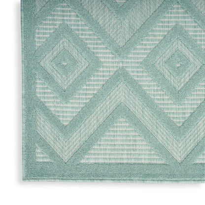 5' X 7' Aqua Indoor Outdoor Area Rug