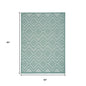 5' X 7' Aqua Indoor Outdoor Area Rug