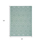 5' X 7' Aqua Indoor Outdoor Area Rug