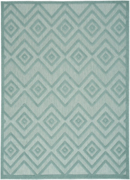 5' X 7' Aqua Indoor Outdoor Area Rug