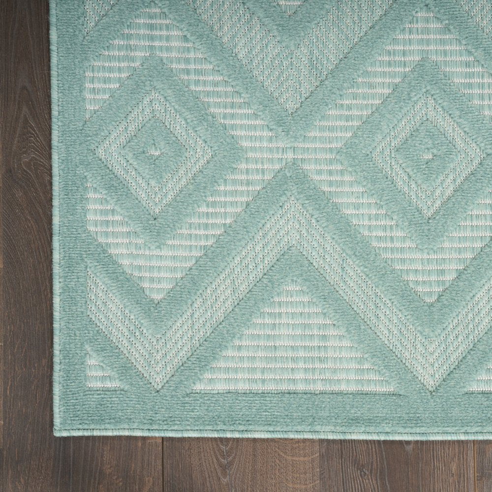 6' X 9' Aqua Indoor Outdoor Area Rug