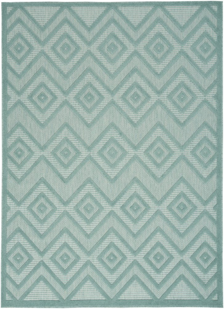6' X 9' Aqua Indoor Outdoor Area Rug