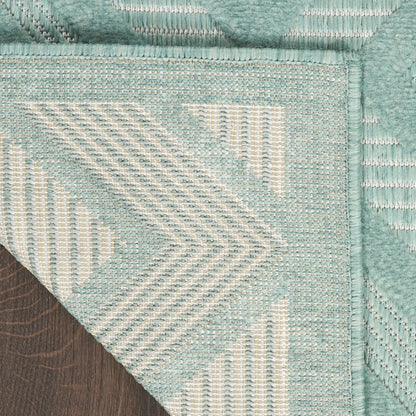 6' X 9' Aqua Indoor Outdoor Area Rug
