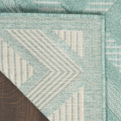 6' X 9' Aqua Indoor Outdoor Area Rug