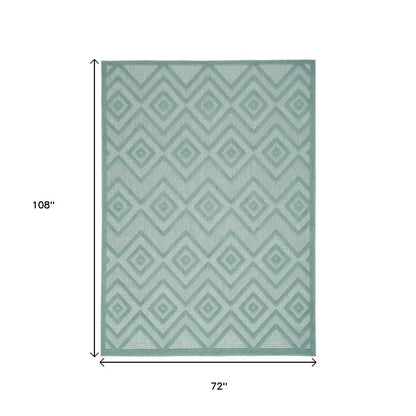 6' X 9' Aqua Indoor Outdoor Area Rug