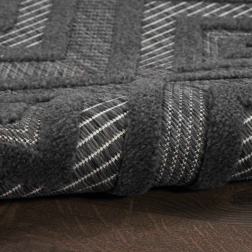 5' X 7' Charcoal Indoor Outdoor Area Rug