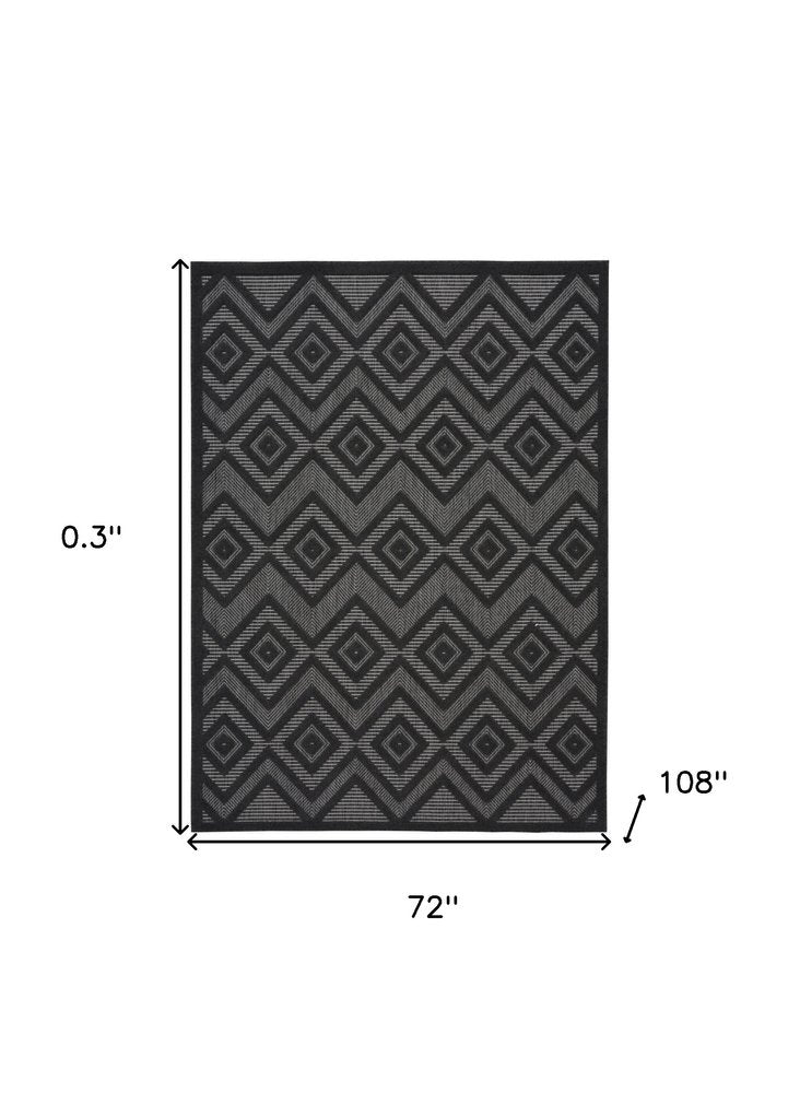 6' X 9' Charcoal Indoor Outdoor Area Rug