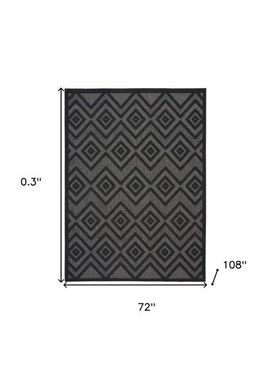 6' X 9' Charcoal Indoor Outdoor Area Rug