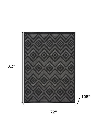 6' X 9' Charcoal Indoor Outdoor Area Rug