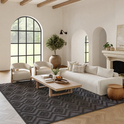 6' X 9' Charcoal Indoor Outdoor Area Rug
