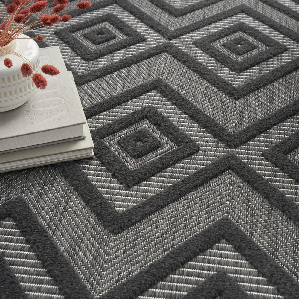 6' X 9' Charcoal Indoor Outdoor Area Rug