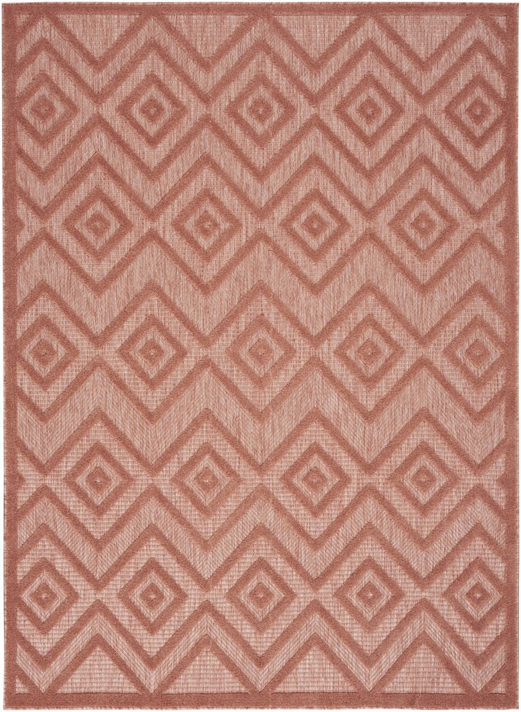 5' X 7' Coral Indoor Outdoor Area Rug