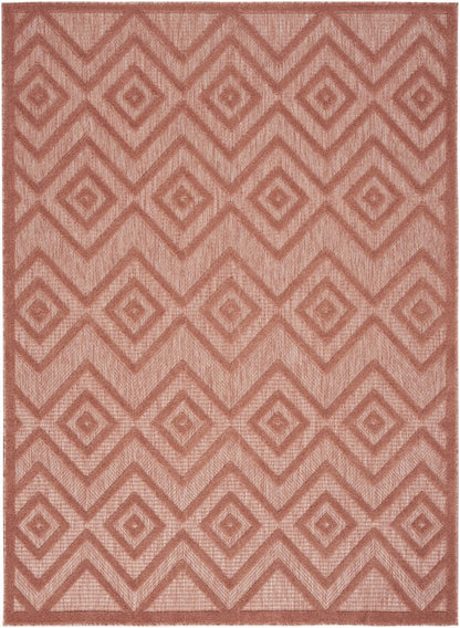 5' X 7' Coral Indoor Outdoor Area Rug